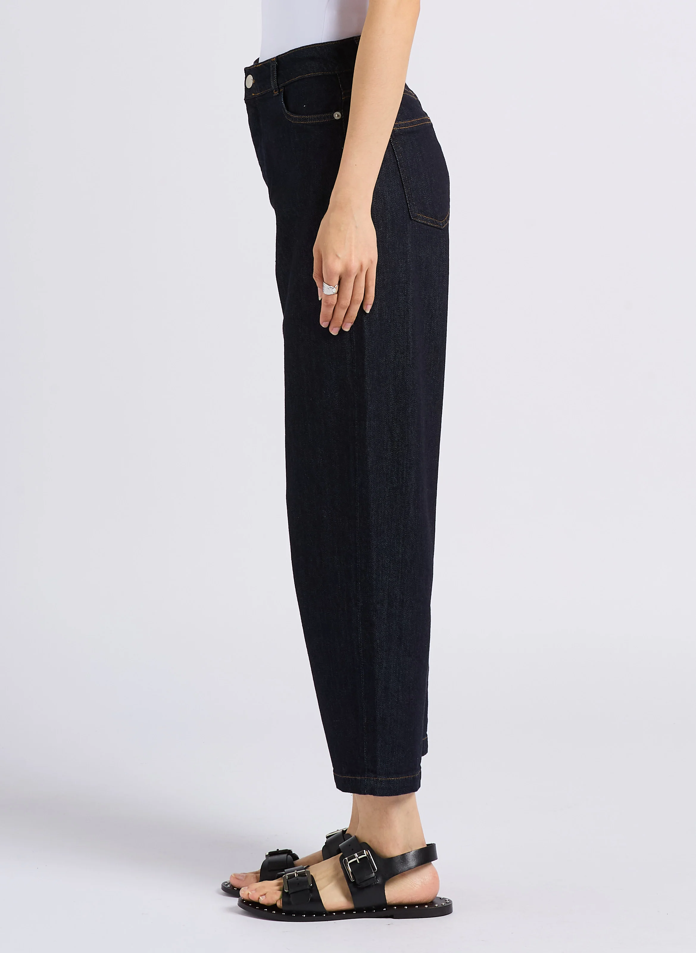 Jean droit en coton| Bleu