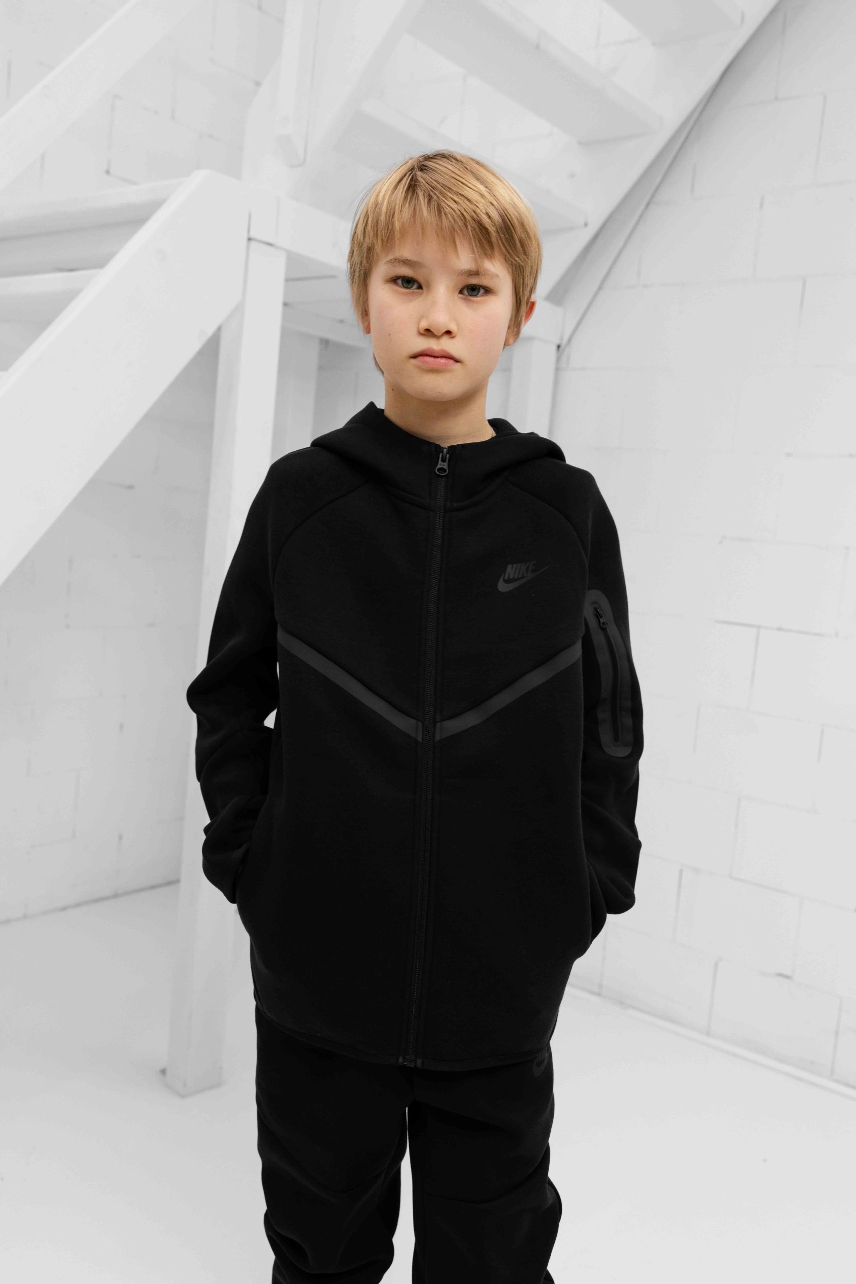 Nike Tech Fleece Trainingspak Kids Zwart