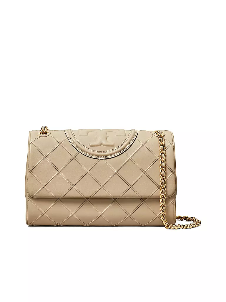 TORY BURCH Ledertasche - Umhängetasche FLEMING  creme