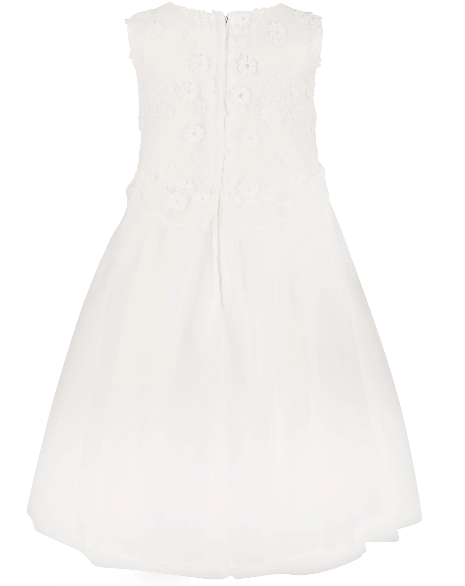 Kleid BLUMENSTICK ärmellos in ecru