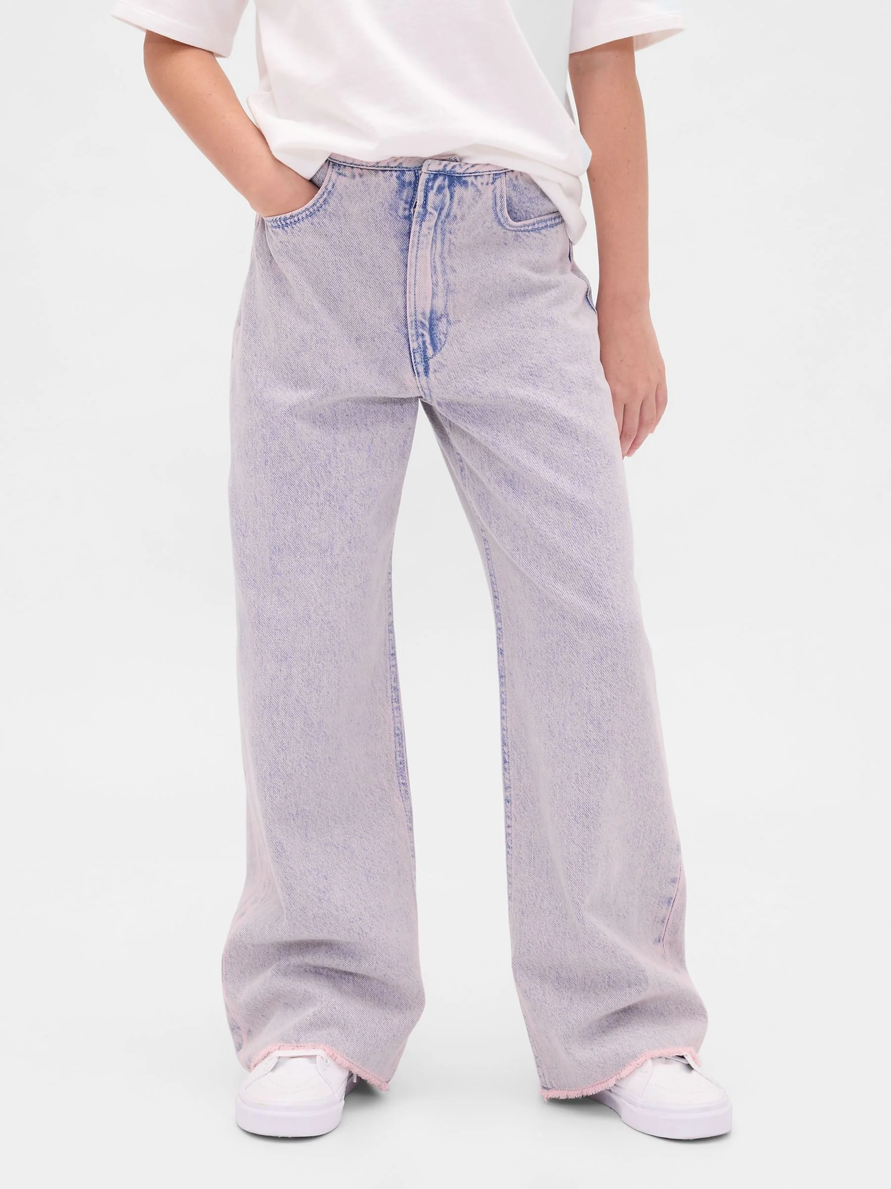 Gap Stride-jeans met lage taille en wijde pijpen (5-13jr)