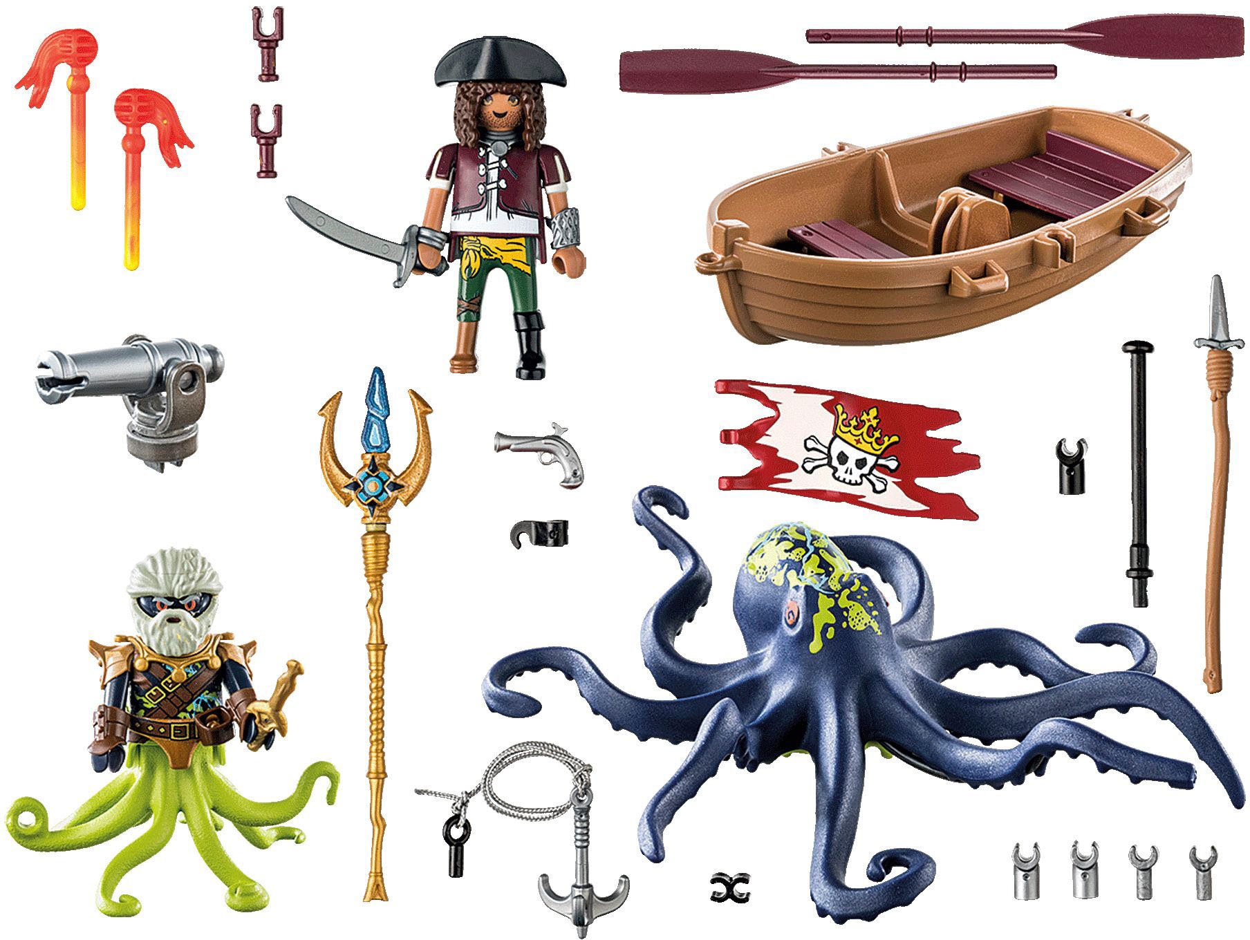 Playmobil® Konstruktions-Spielset »Kampf gegen den Riesenoktopus (71419), Pirates« Made in Europe