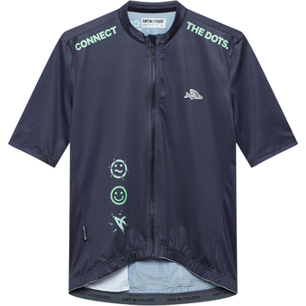 Café du Cycliste Fleurette Kurzarmtrikot Dots Anthracite Damen