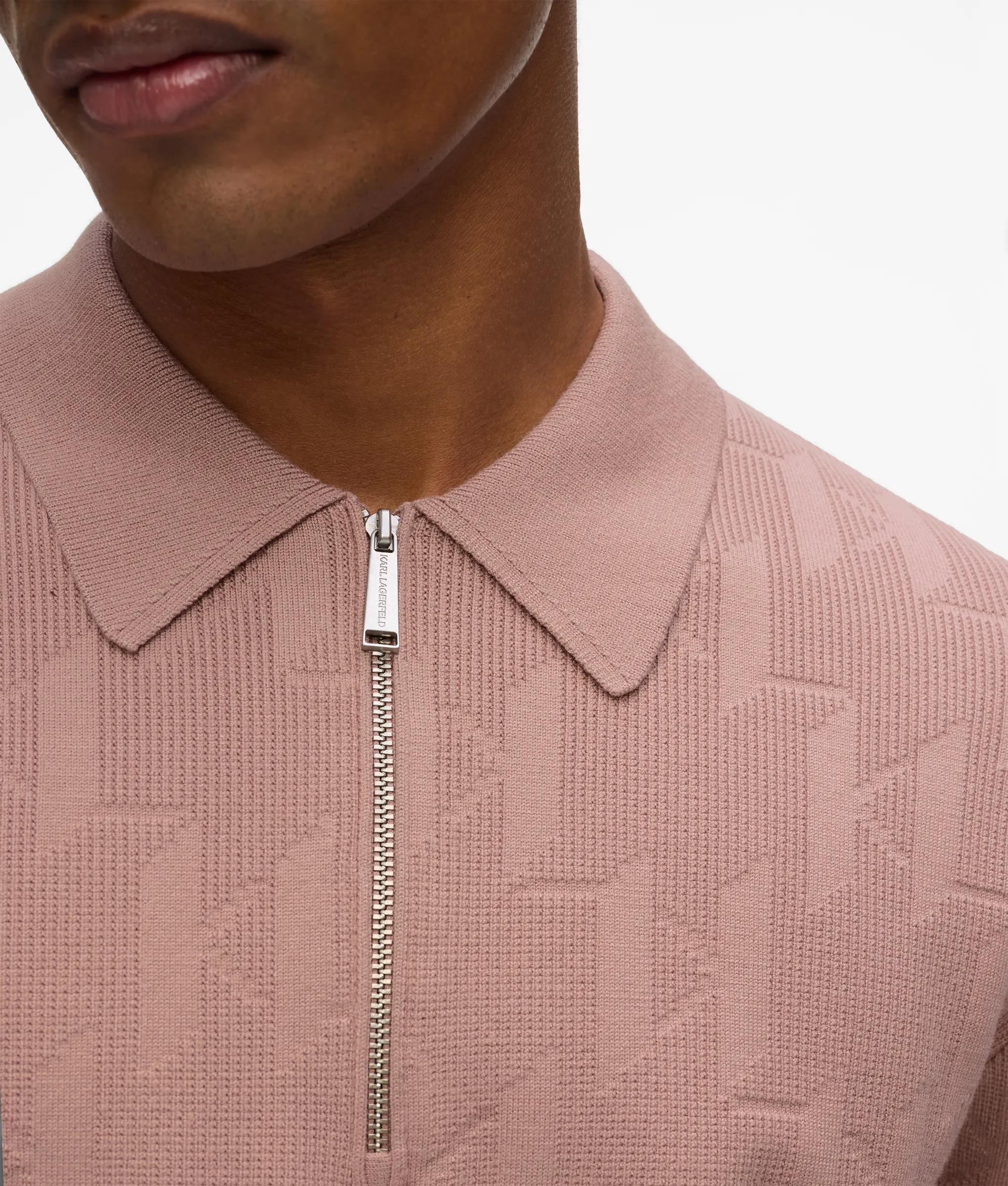 Monogram poloshirt met rits