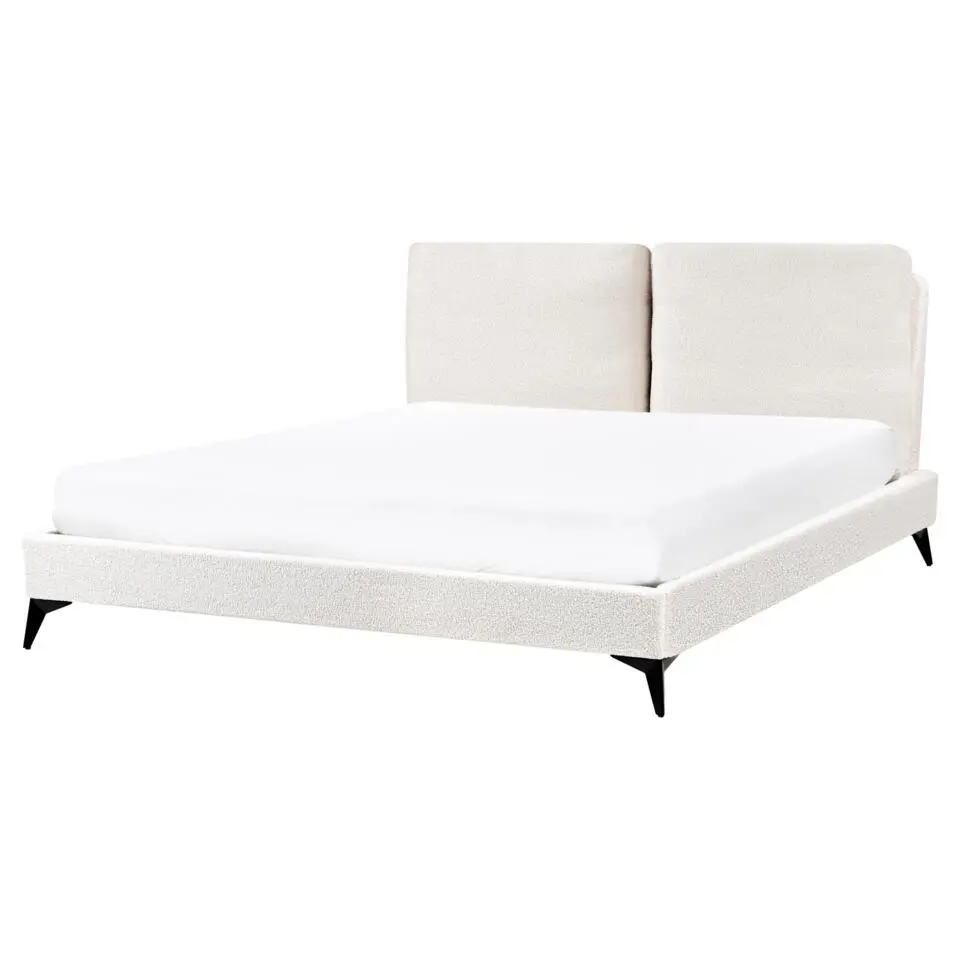 MELLE - Tweepersoonsbed - Gebroken wit - 160 x 200 cm - Bouclé