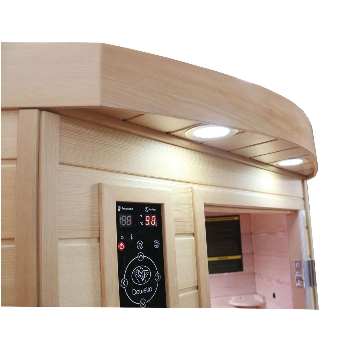Dewello® Infraroodcabine Infraroodsauna LAKEFIELD 140cm x 140cm incl. 5 full spectrum emitters, 4 koolstof emitters, 3 personen