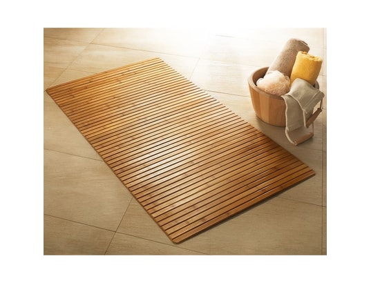 KLEINE WOLKE - Tapis de bain bambus 60x115 cm marron