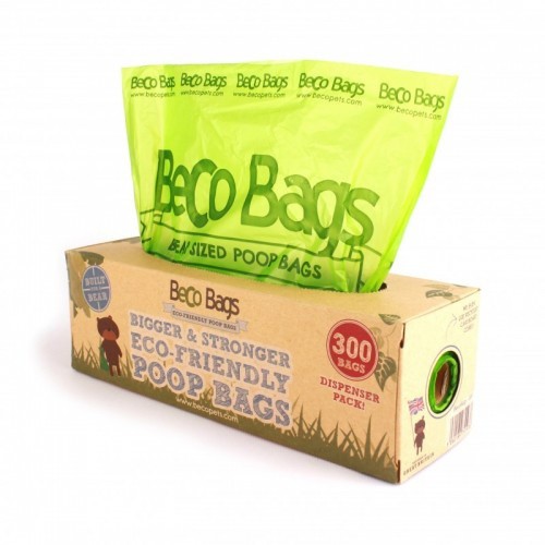 Pacote com 300 sacos para dejetos caninos Becobags, aroma de menta.