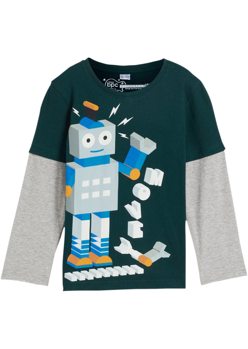 T-shirt manches longues garçon à superposition