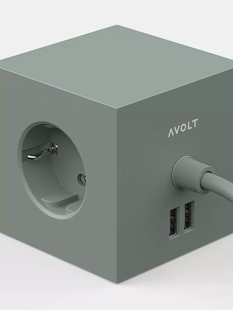 AVOLT Mehrfachsteckdose Square 1 F 1.8MT Oak Green grün