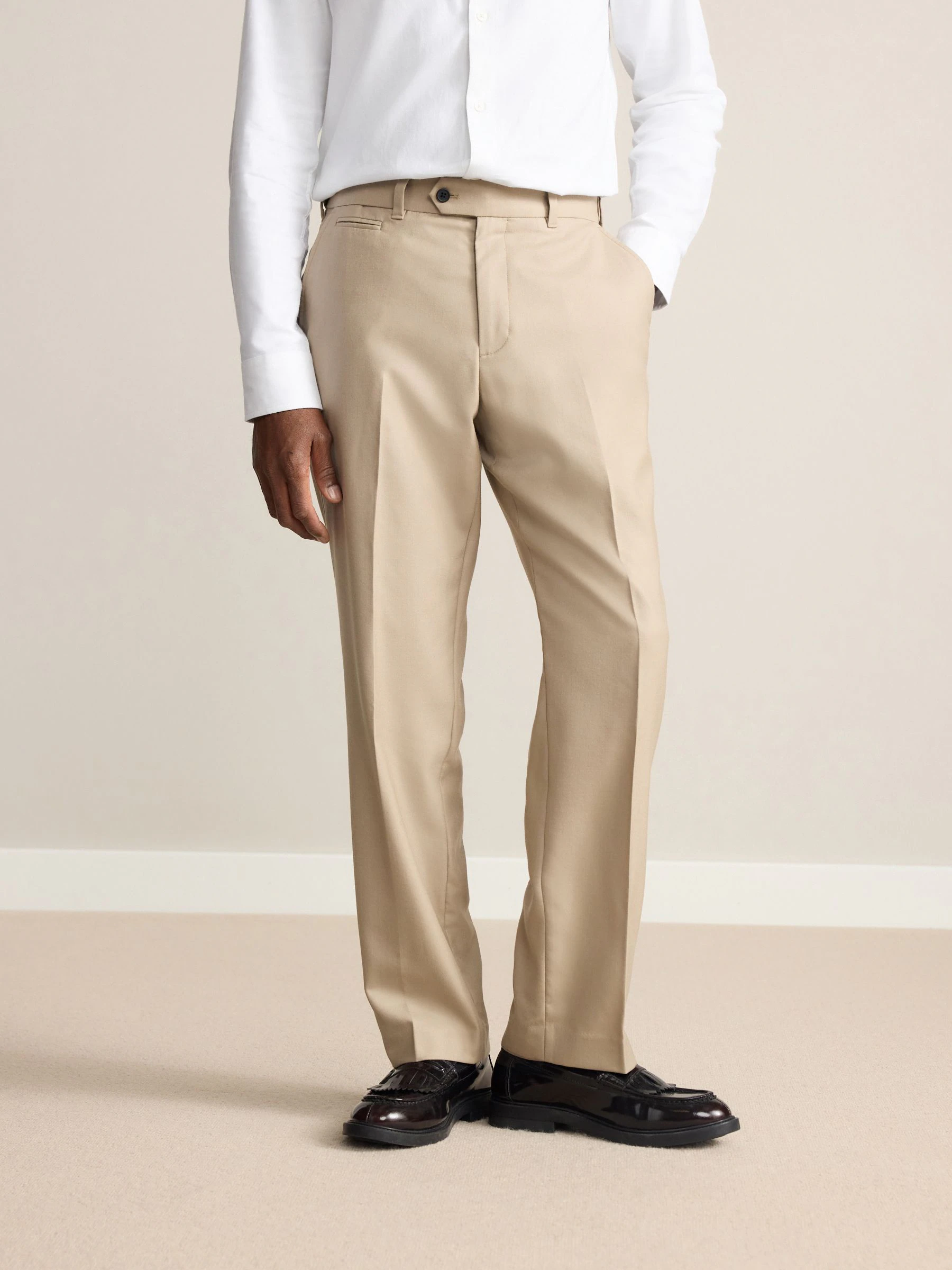 Neutraal - Normale Pasvorm - Signature - 100% Wollen broek met Motion Flex-tailleband