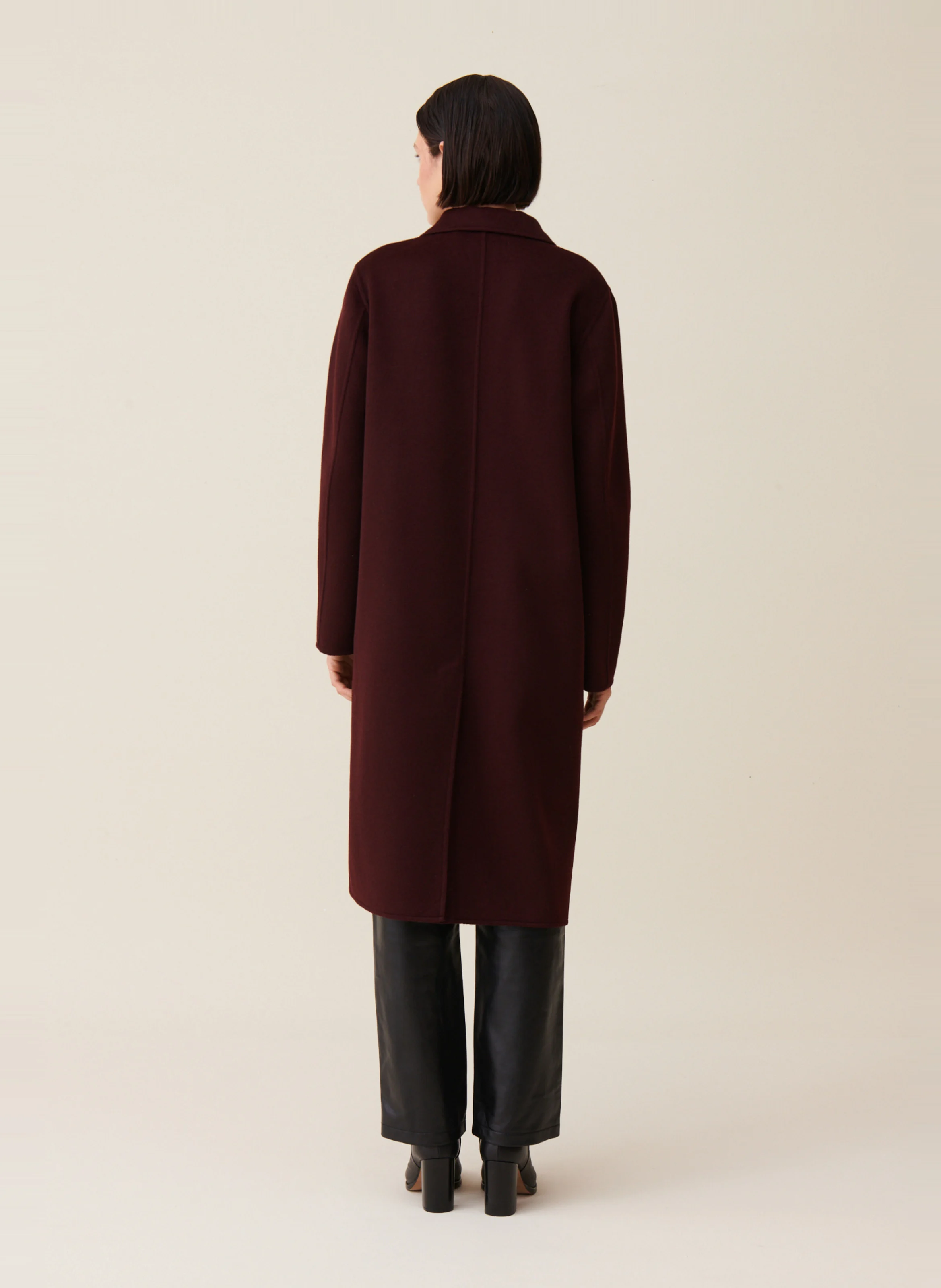 Manteau long en laine mélangée | Rouge