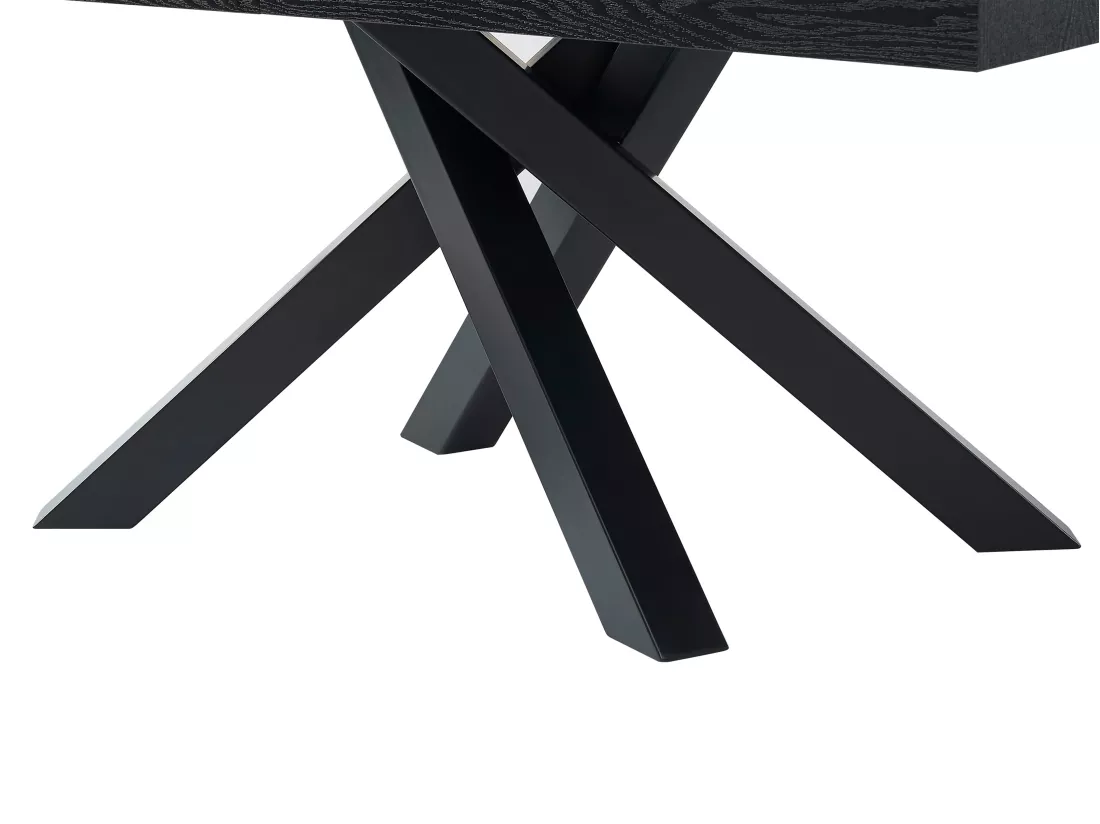 Table à manger extensible 6 à 10 personnes en MDF et métal - Noir - CATONAV