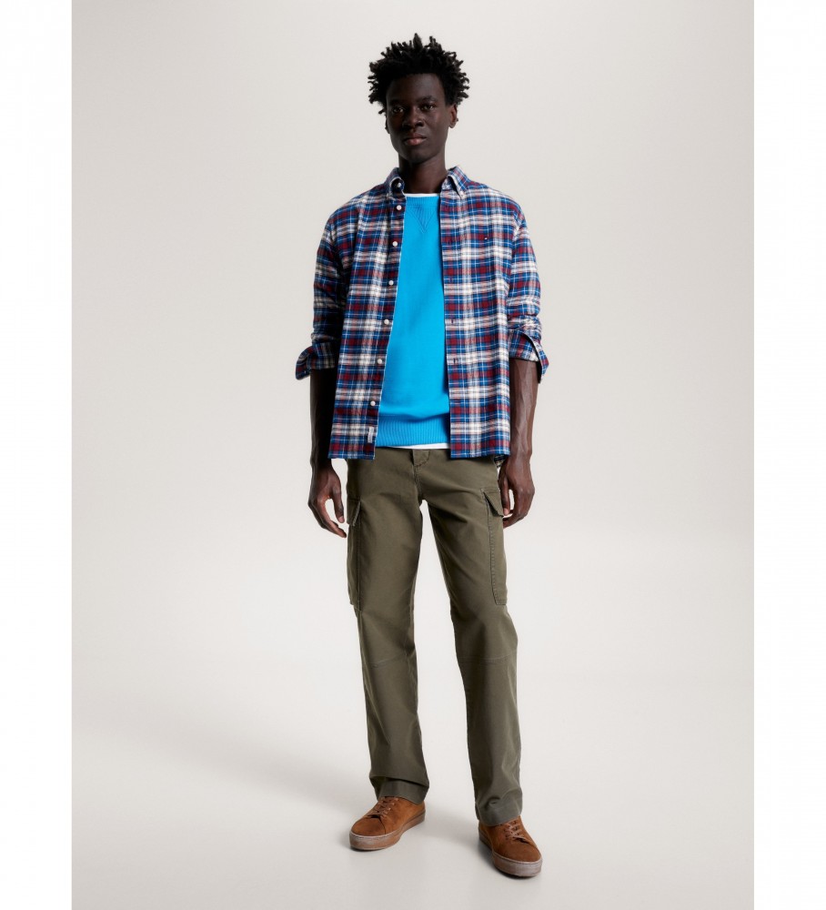 Camisa xadrez azul Tommy Hilfiger