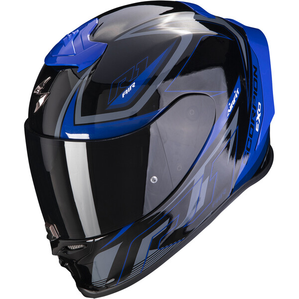 Scorpion - Casque Exo-R1 Evo Air Gaz Noir Brillant / Bleu