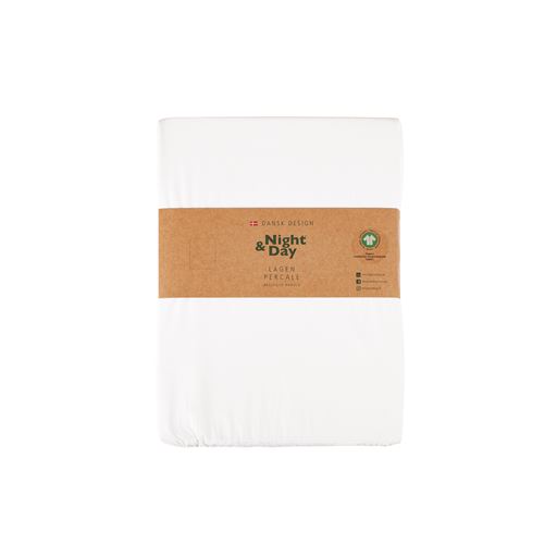 Night and Day Percale Glat Lagen, Hvid, 150x260 cm