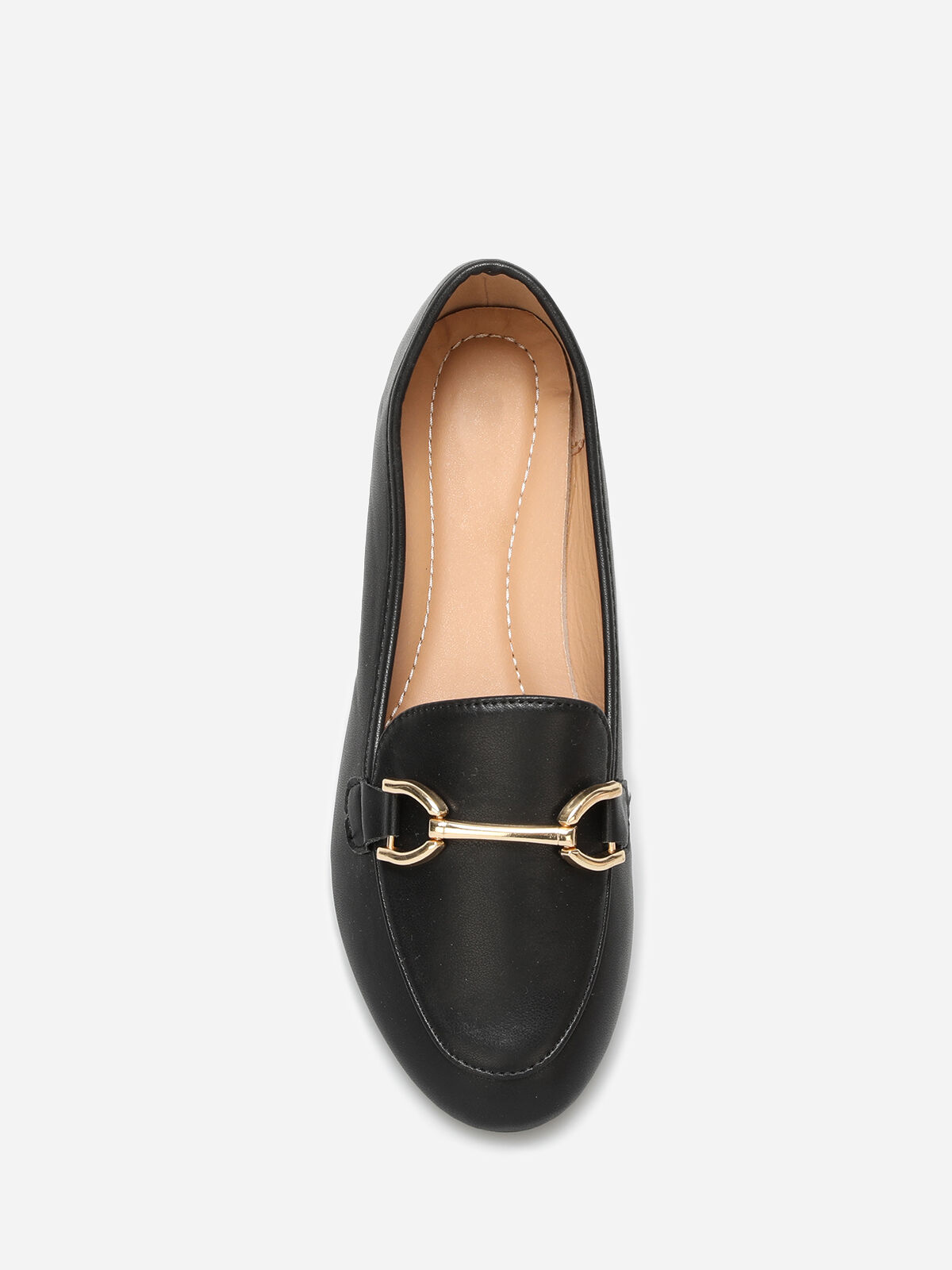 Mocassins en simili à détail mors- Noir