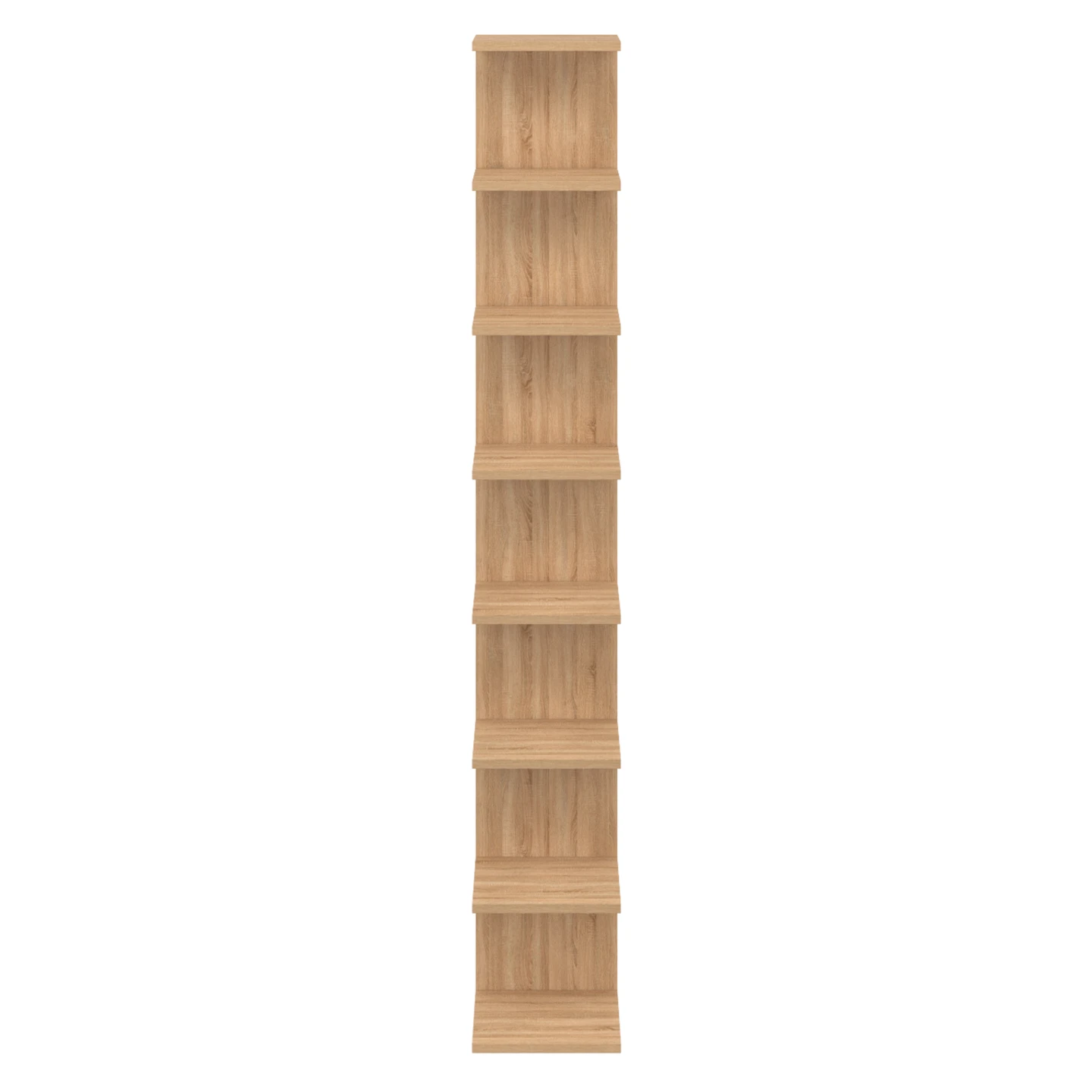 Etagère murale suspendue double position CHIARA 8 étagères façon hêtre 190 cm