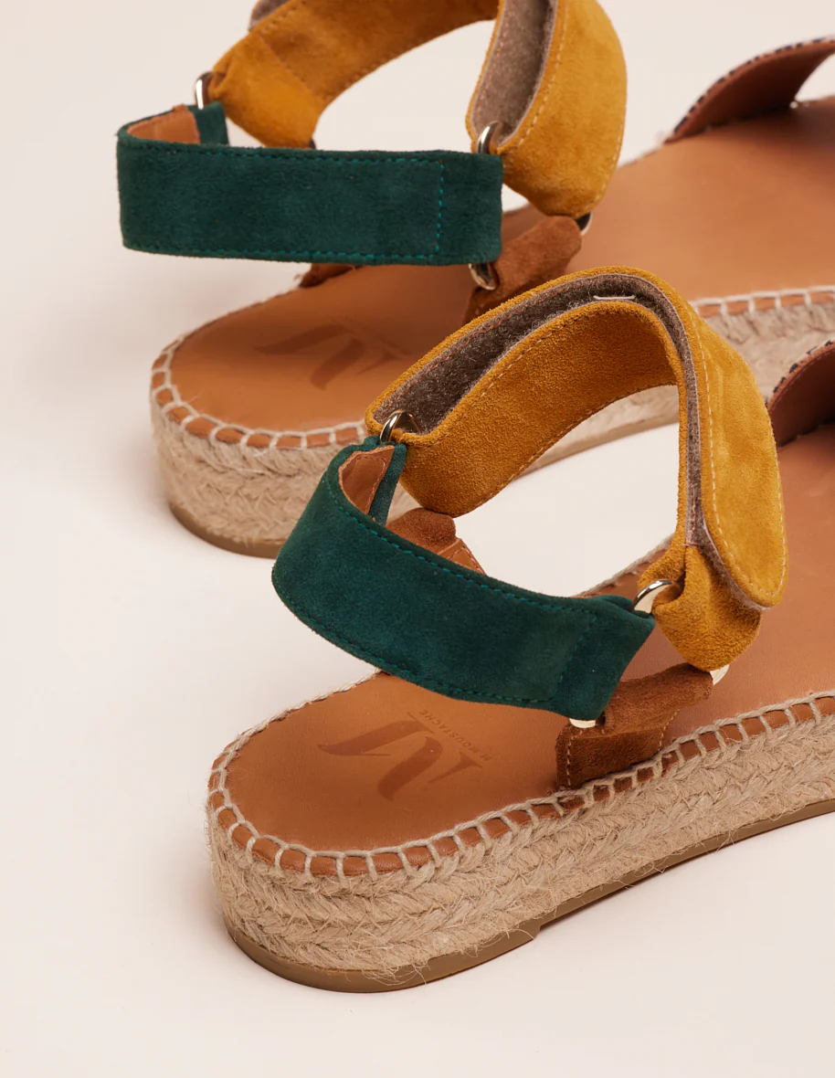 Espadrilles Flore - Suède sapin moutarde marron