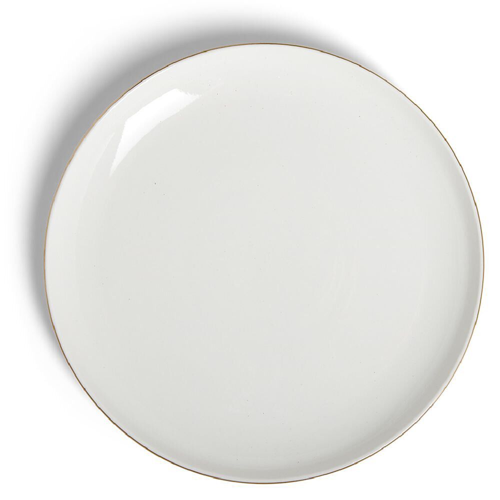 Assiette plate ronde blanc et doré Ø26cm porcelaine