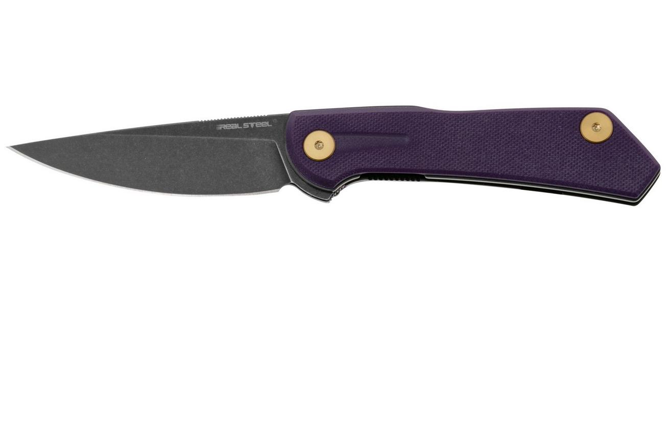 Real Steel Valore 7091PB Blackwashed Nitro-V, Purple G10, zakmes, Poltergeist design