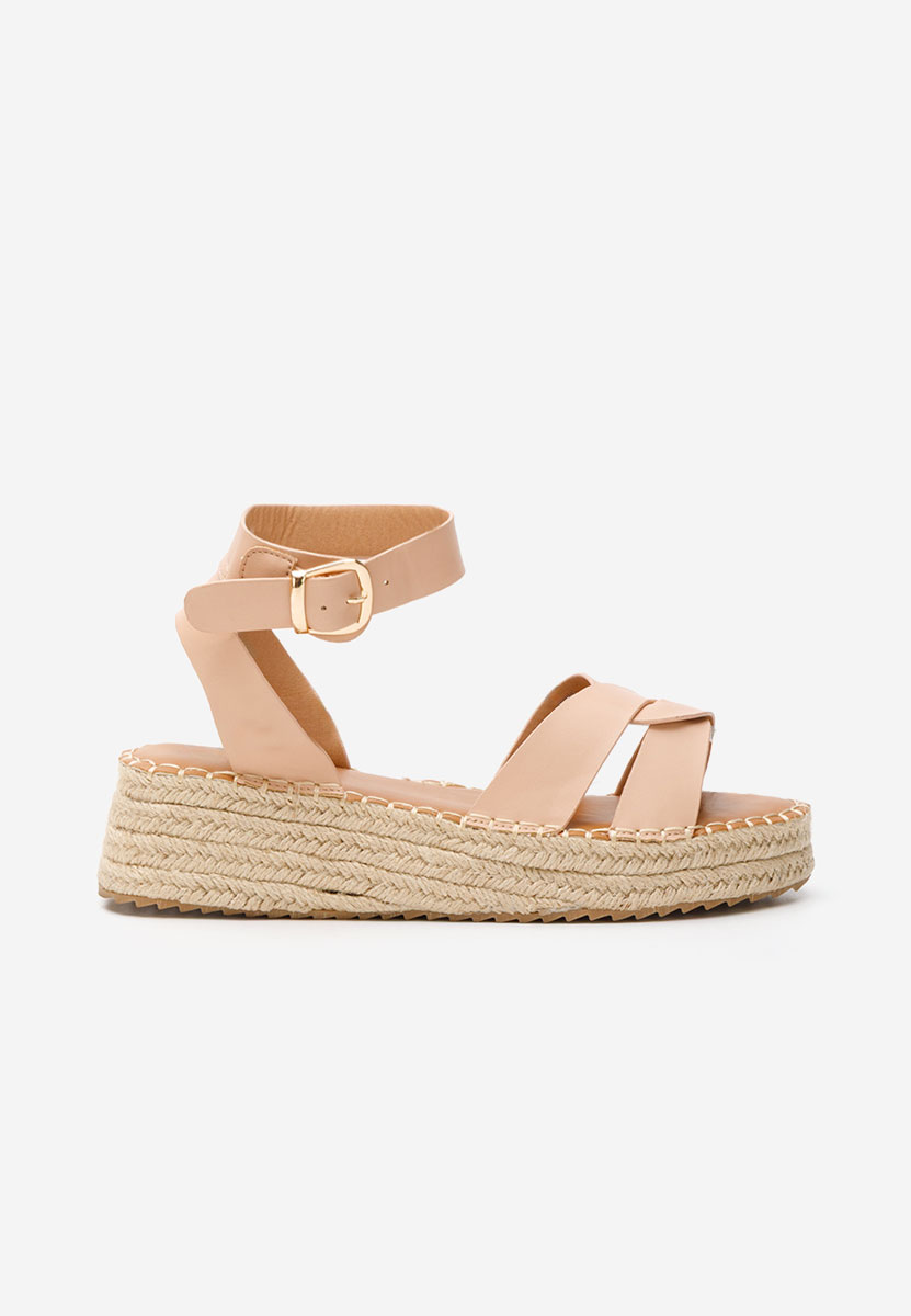 Sandales à plateforme beige Avelena