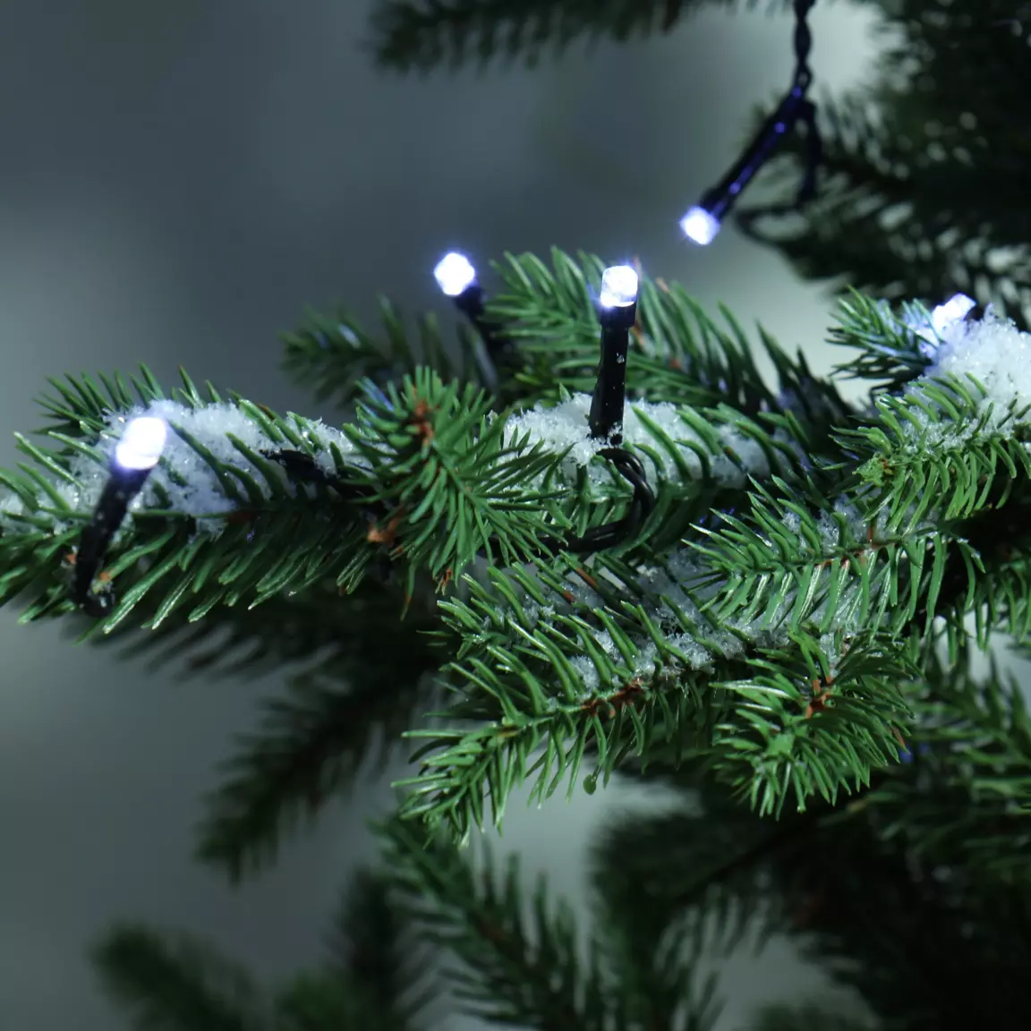 Guirlande lumineuse à piles 1,70 m 24 LED câble noir Durawise Blanc froid