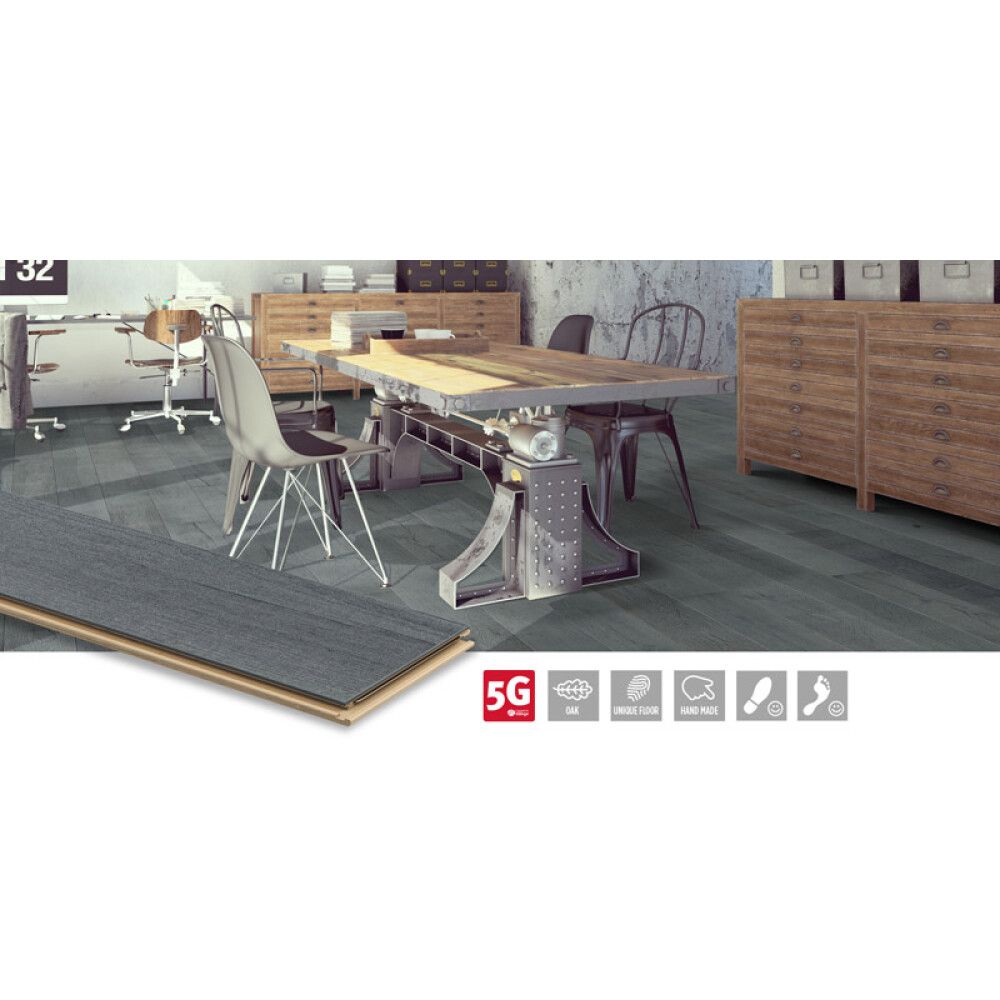 PARKETTGULV NQD OAK METAL 1-STAV 5G