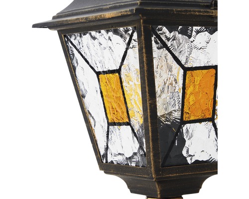 Buiten sokkellamp, 1-lichts, H 44 cm, zwart/goud