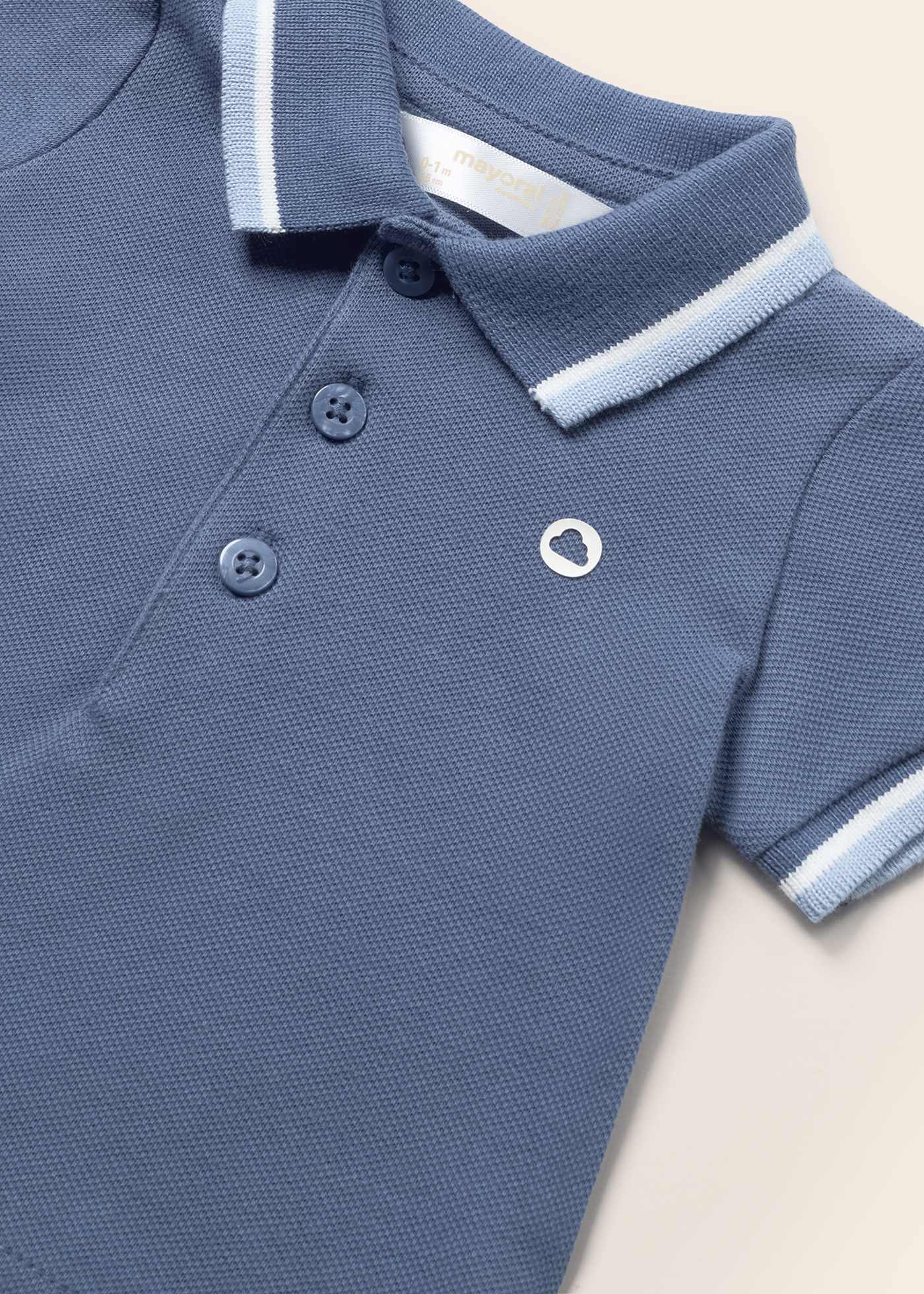 Camisa polo de algodão de manga curta para recém-nascido