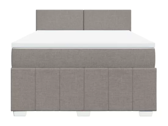 Sommier à lattes de lit avec matelas Taupe 160x200 cm Tissu
