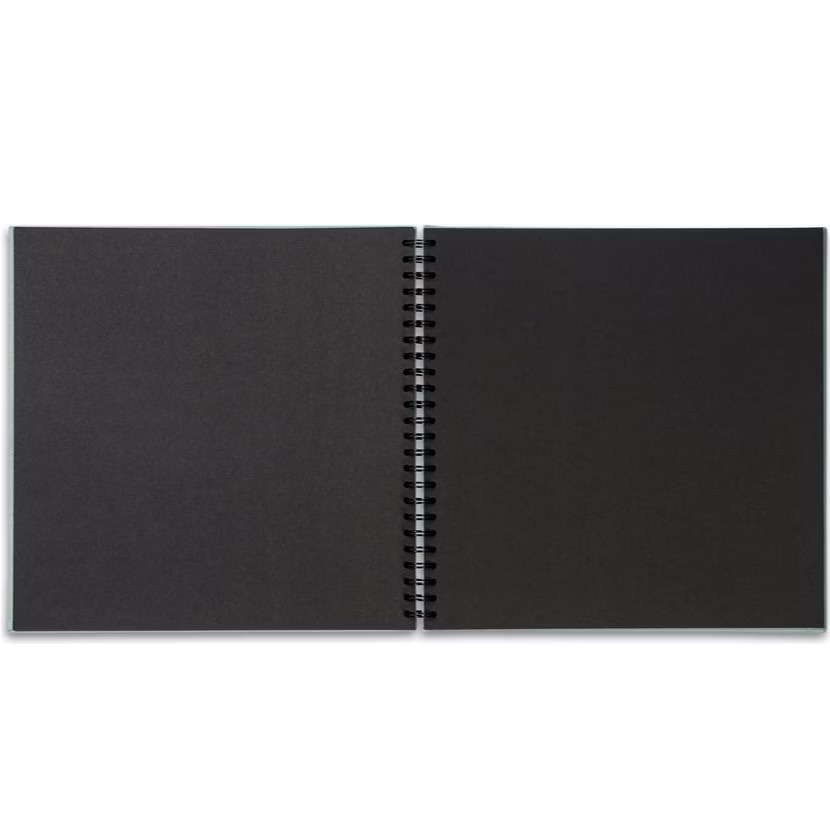 (32x32cm) Wiro Leinen Album Foto Spiralalbum Gäste Buch mit Titelbild Aussparung (8.150800) - Seegrün