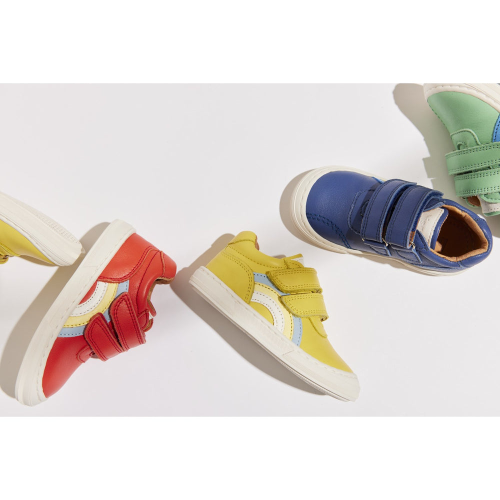 Køb Bisgaard Deep Blue Rainbow Low Velcro Sko