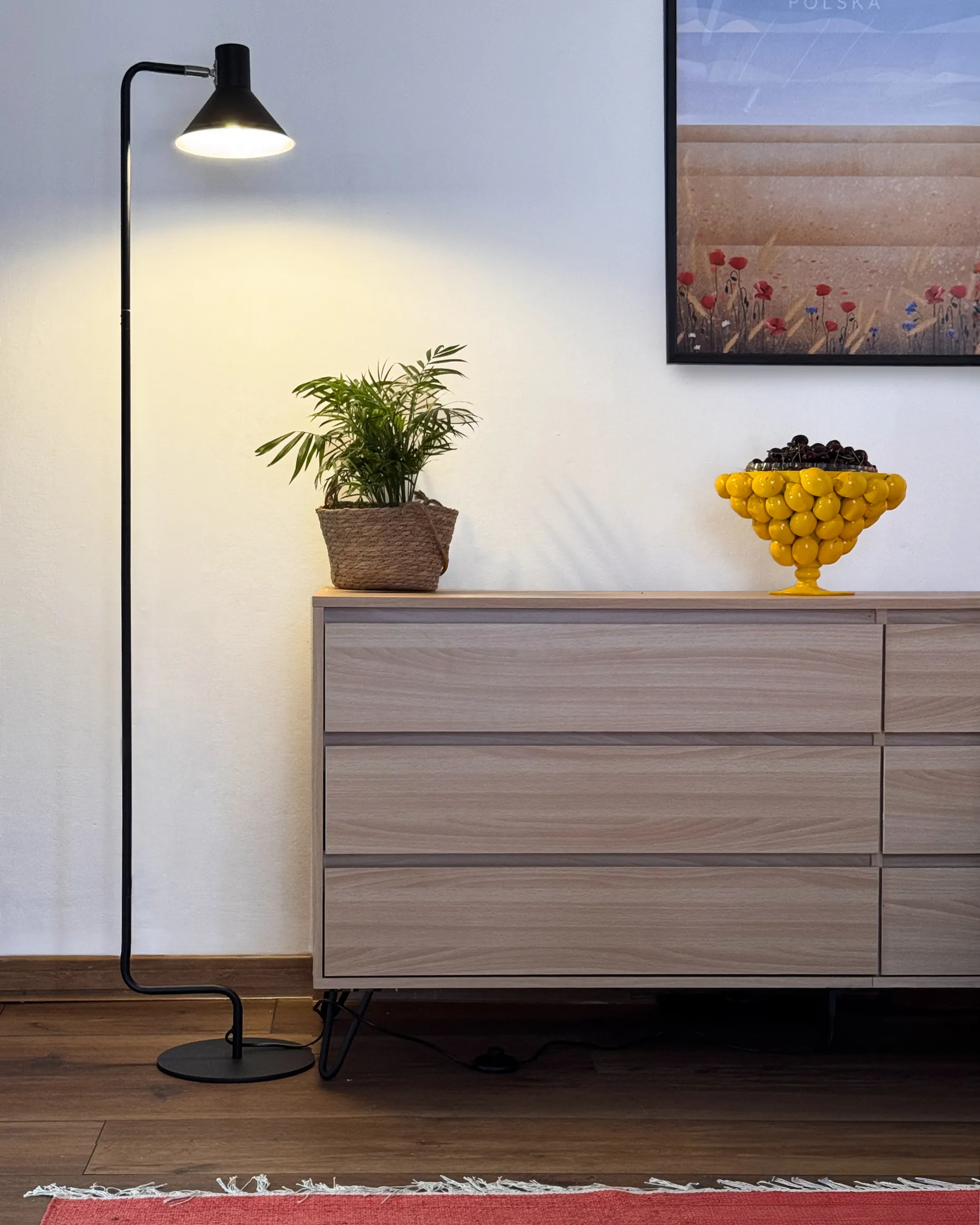 Staande lamp RIMAVA verstelbaar Metaal Zwart