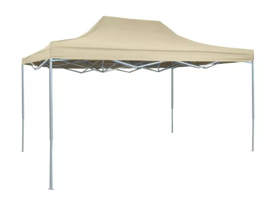 Tente de réception pliable professionnelle 3x4 m Acier Crème