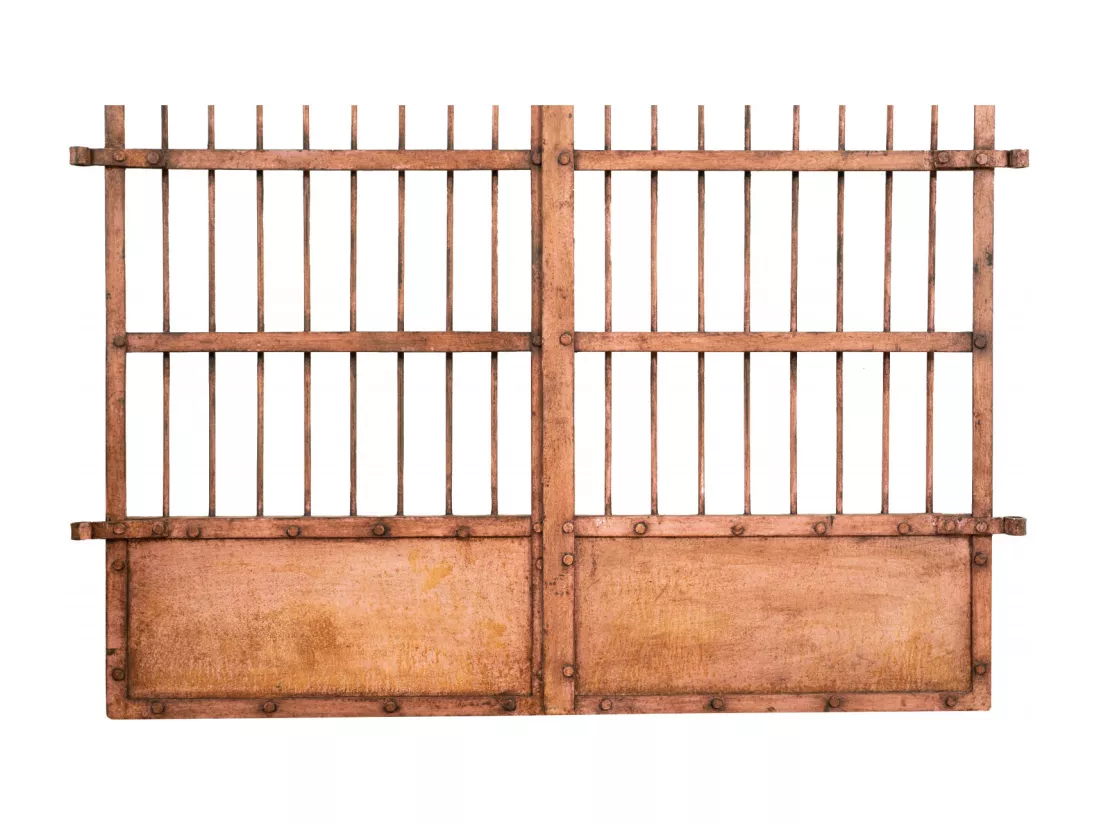 BISCOTTINI Portail - Fer Forgé Finition Antique - Clôture en Fer - Portail en Métal - Porte Décorative - Portail d'Entrée - 115x6x115cm - Une Pièce