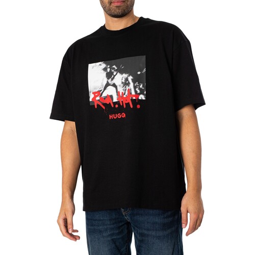 BOSS - Camiseta Gráfica Domenada Negro