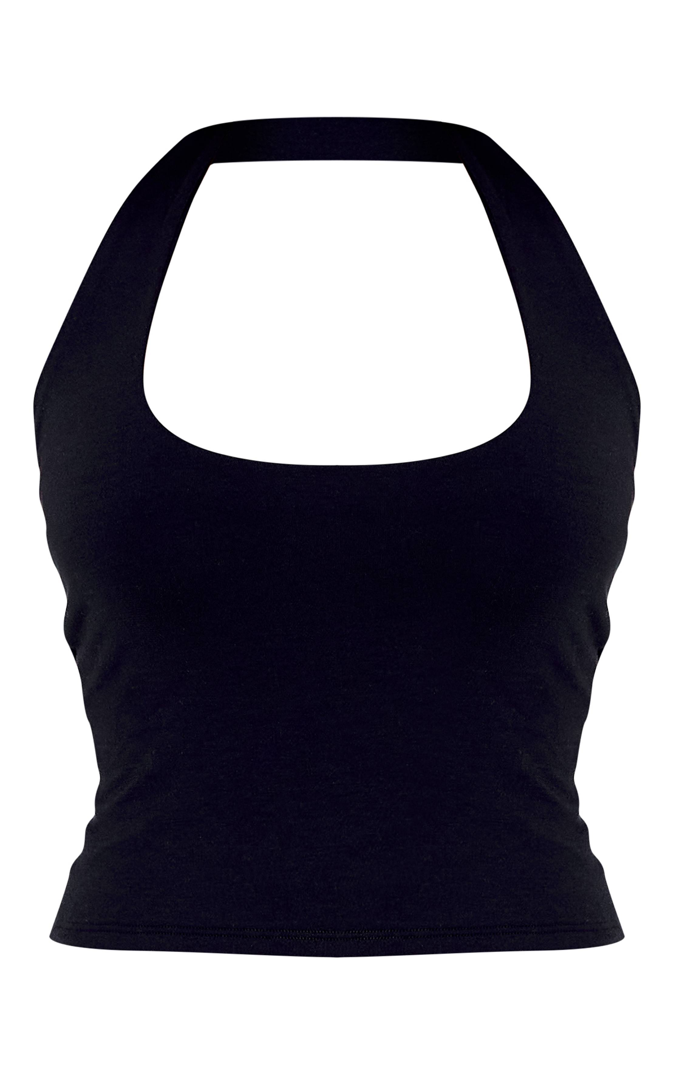 Noir Haut Dos-nu En Jersey Contour