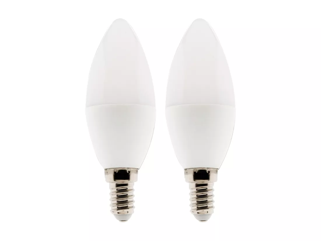 Lot de 2 ampoules LED Flamme 5W E14 400lm 6500K - Elexity
