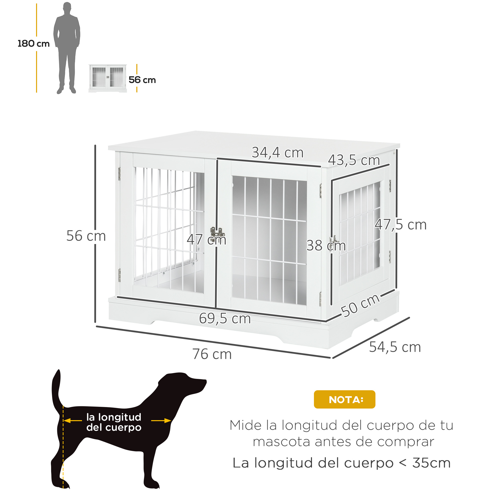 Gaiola de madeira para cães pequenos PawHut