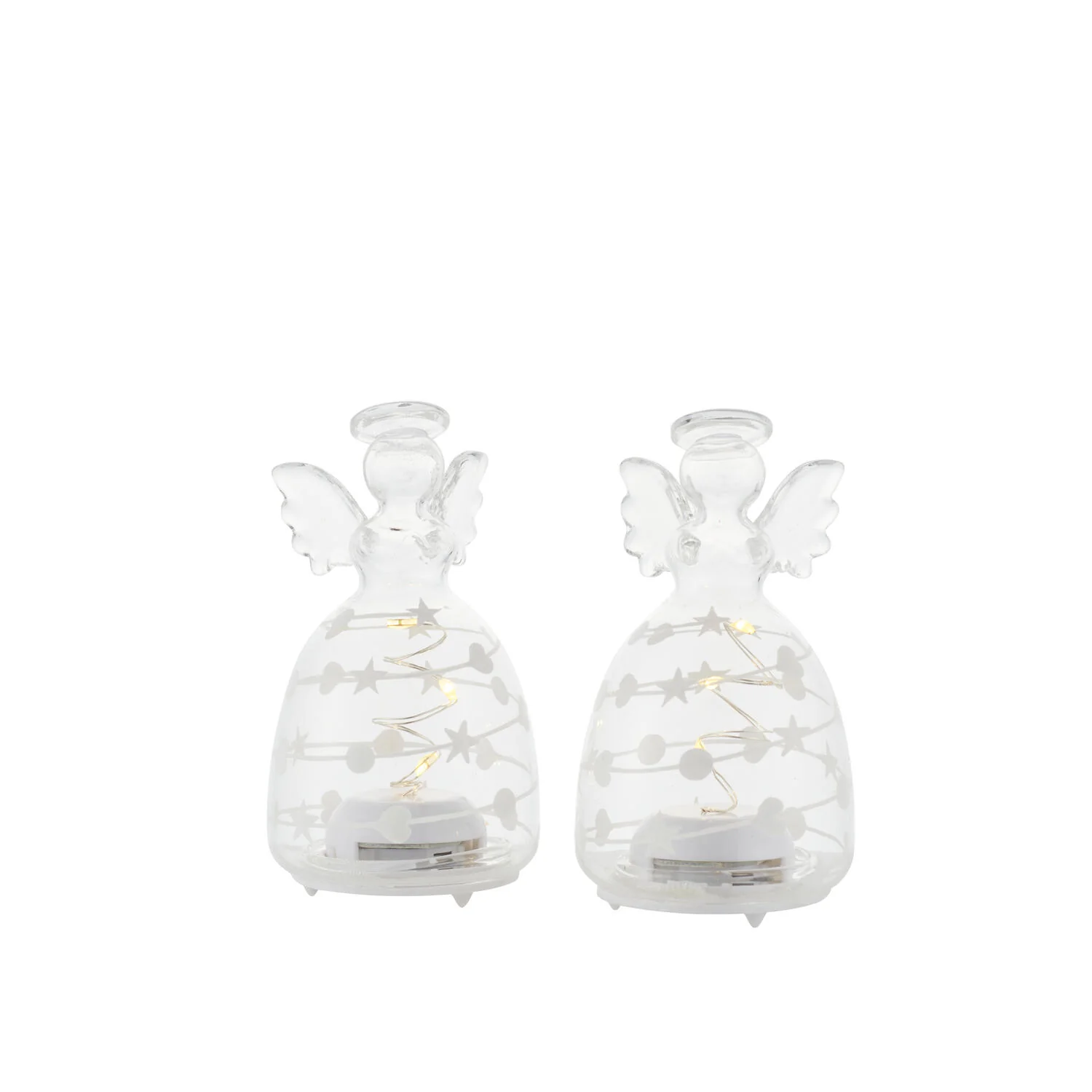 Sirius  Sweet Christmas Engel (2 stk) - Hvid/klar