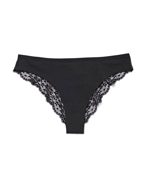slip brésilien femme coton avec dentelle noir