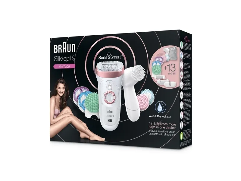 Braun Silk-épil 9 Silk-épil 9-970 S, Roseguld, Hvid, 40 pincetter, Batteri, Indbygget batteri, 2 t, 50 min.