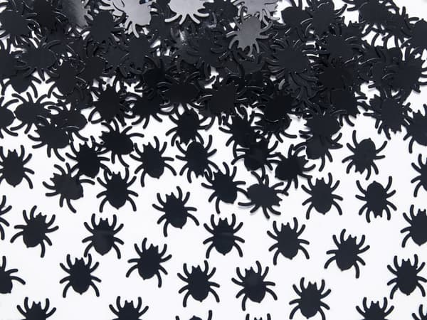 Spider Bordkonfetti, Svart - Halloween