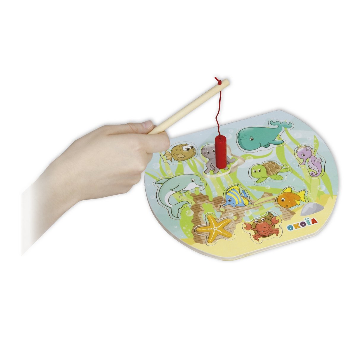 Jeu de pêche magnétique bois