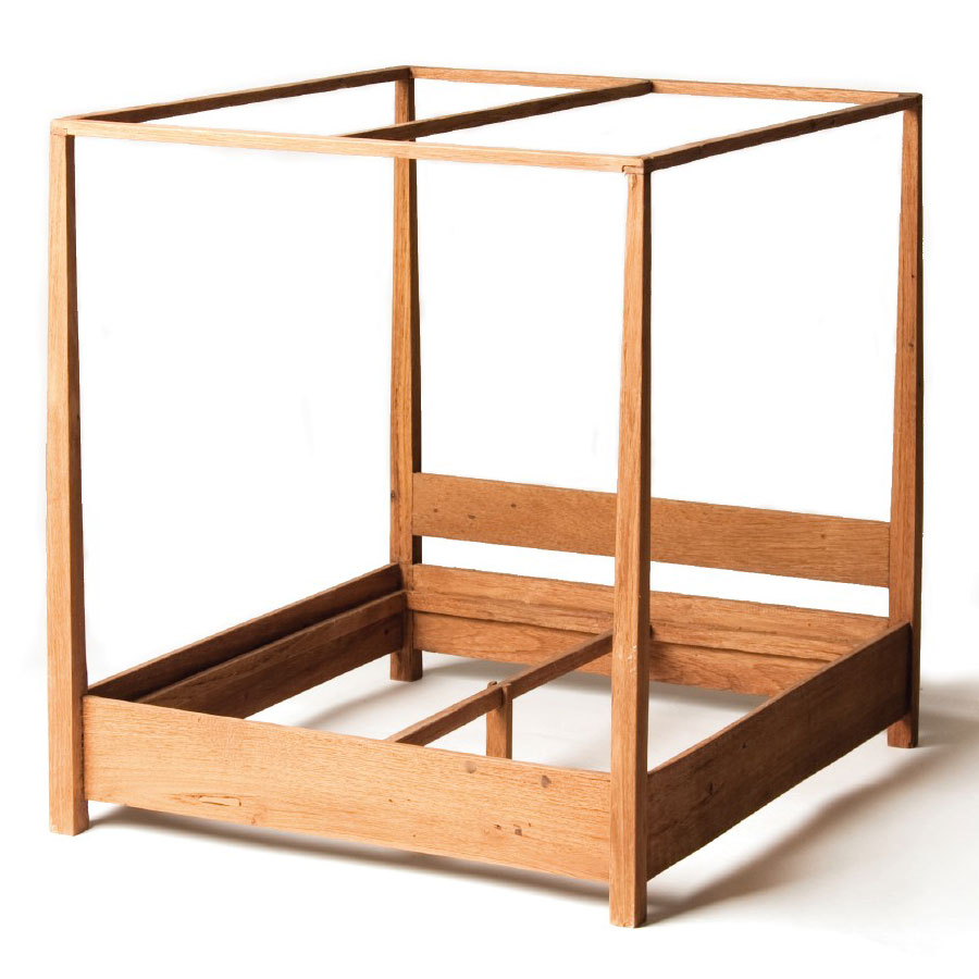 Himmelbett 'Surakarta' aus recyceltem Teak, natur, B 160 cm, L 200 cm von fischer's lagerhaus