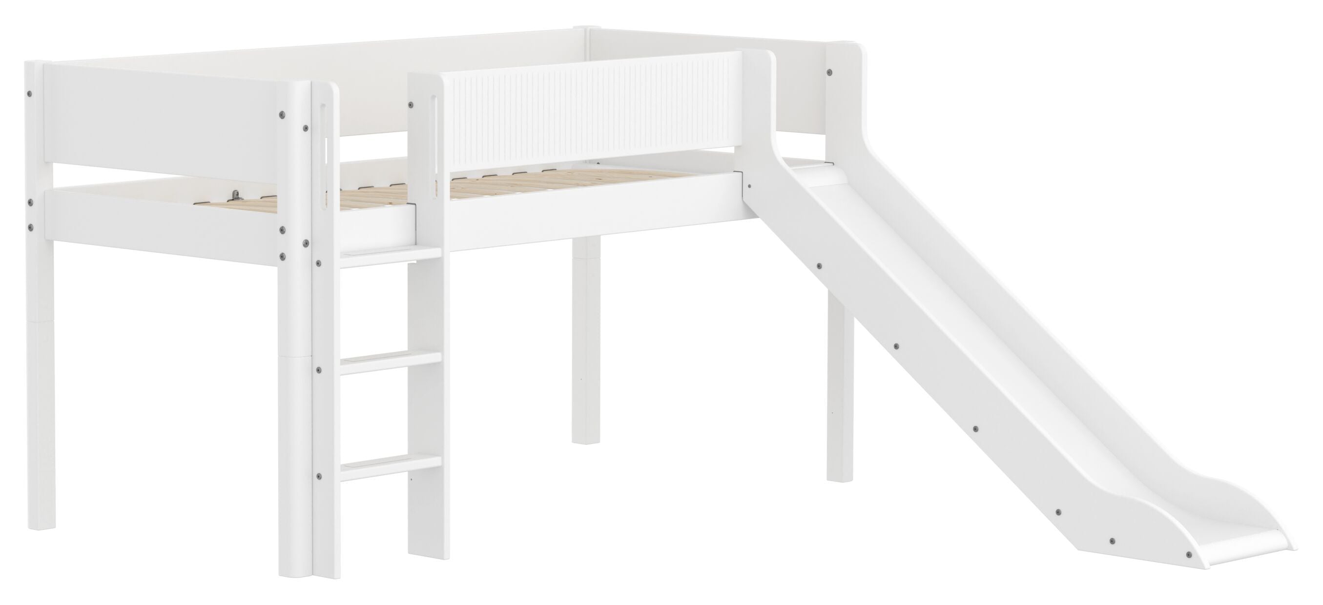 Flexa WHITE Halbhochbett - Weiss / B: 250.0 cm x T: 210.0 cm x H: 120.0 cm