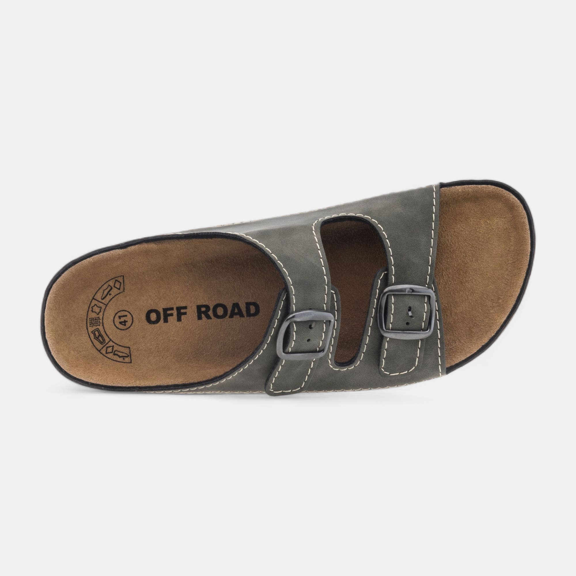 Mules semelle liège Homme kaki