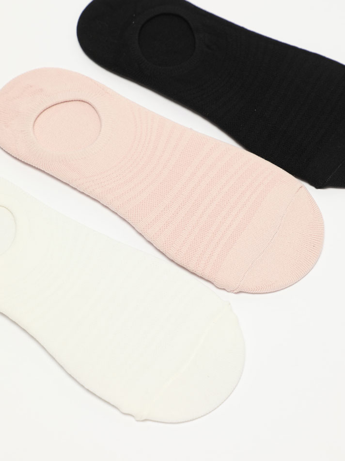 Pacote com 3 pares de meias esportivas invisíveis - Cores Variadas