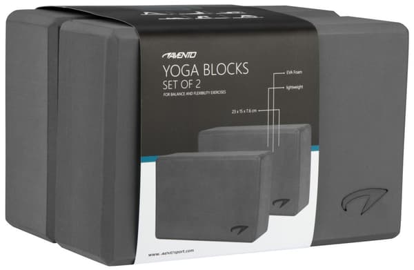 Yoga brick AVENTO 42YA 2pcs Grey